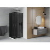 Mexen Rio štvorcový sprchovací kút 70 x 70 cm, grafit, čierny + plytká vanička, biela - 860-070-070-70-40-4010B