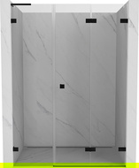 Mexen Lunar-F L sprchové dvere skladacie pravé 135 cm, priesvitné, čierne - 836SL-135-050-70-00-P