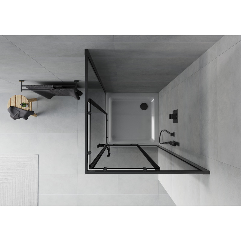 Mexen Rio štvorcová sprchová kabína 90 x 90 cm, grafitová, čierna + vanička Flat, biela - 860-090-090-70-40-4010B