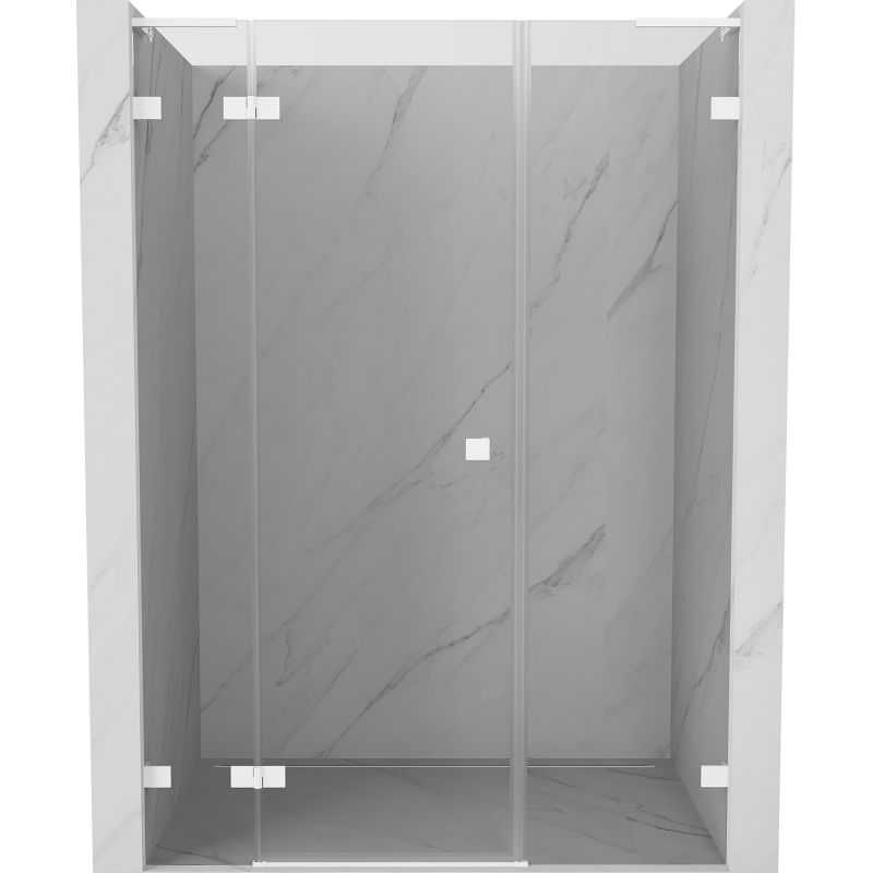 Mexen Lunar L sprchové dvere otváravé ľavé 120 cm, transparent, biele - 834SL-120-050-20-00-L