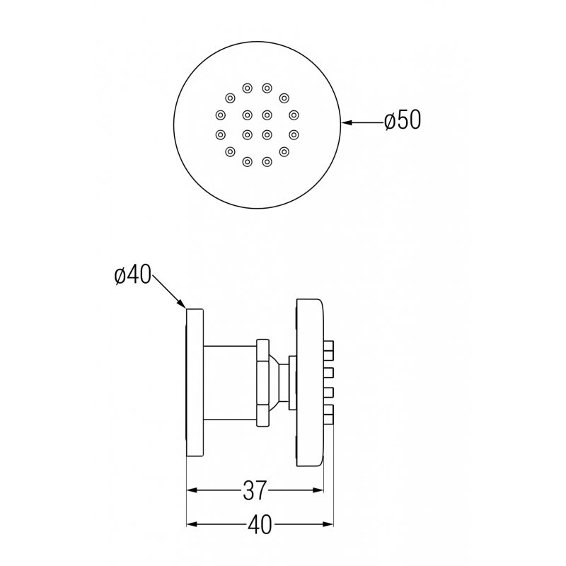 Mexen bočná hlavica povrchová, ružové zlato - 79361-60