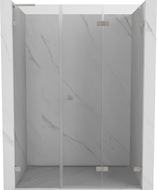 Mexen Lunar-F L skladacie sprchové dvere pravé 140 cm, transparentné, brúsený nikel - 836SL-140-050-97-00-P
