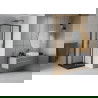 Mexen Rio štvorcová sprchová kabína 90 x 90 cm, inovať, čierna + závesný bidet Flat, čierna - 860-090-090-70-30-4070B