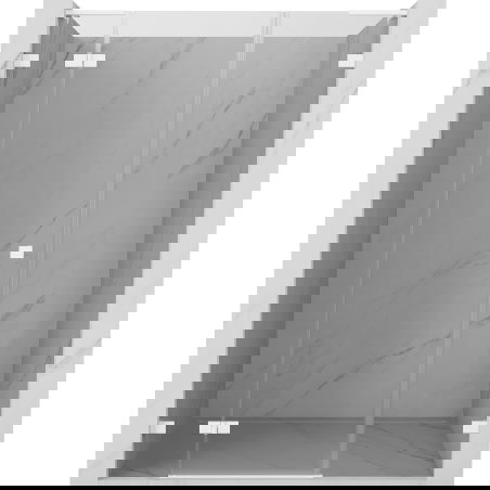 Mexen Lunar L sprchové dvere výklopné ľavé 150 cm, transparentné, biele - 834SL-150-050-20-00-L