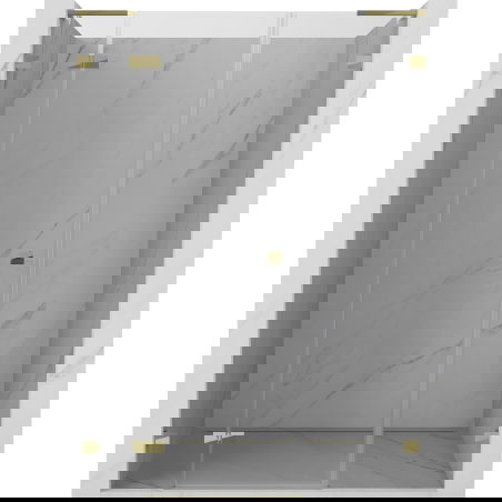 Mexen Lunar L sprchové dvere výkyvné ľavé 140 cm, transparentné, zlaté - 834SL-140-050-50-00-L