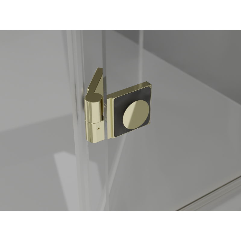 Mexen Lunar L sprchové dvere výklopné ľavé 140 cm, transparentné, zlaté - 834SL-140-050-50-00-L