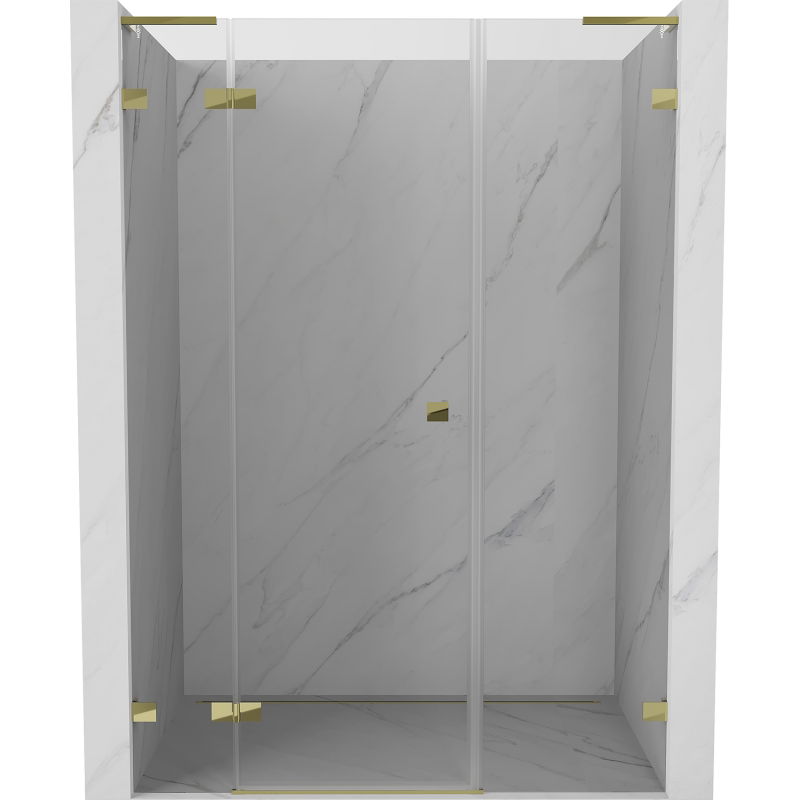 Mexen Lunar L sprchové dvere otočné ľavé 145 cm, priehľadné, zlaté - 834SL-145-050-50-00-L