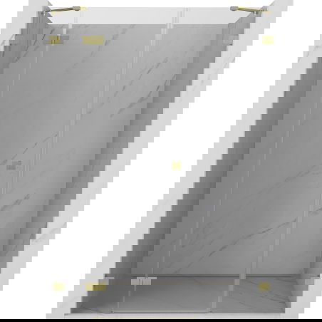 Mexen Lunar sprchové dvere ľavé 125 cm, transparentné, zlaté kartáčované - 834S-125-050-55-00-L