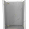 Mexen Lunar sprchové dvere otočné ľavé 135 cm, transparentné, zlaté kartáčované - 834S-135-050-55-00-L
