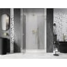 Mexen Lunar sprchové dvere otočné ľavé 135 cm, transparentné, zlaté kartáčované - 834S-135-050-55-00-L