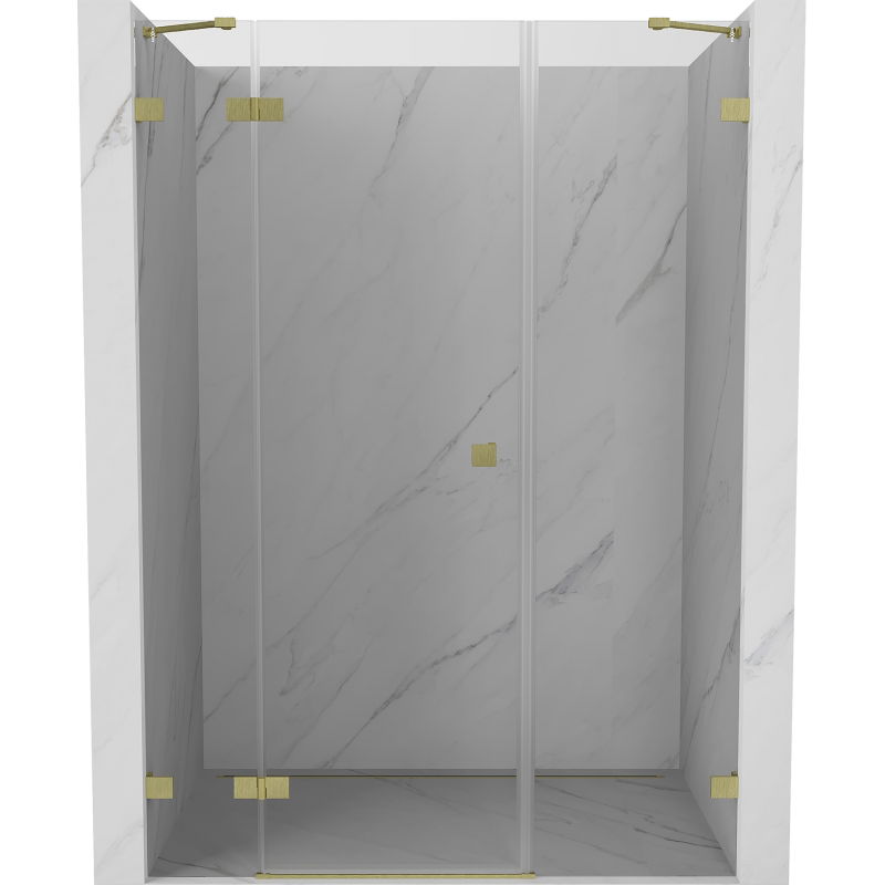 Mexen Lunar sprchové dvere otváracie ľavé 155 cm, priehľadné, zlaté brúsené - 834S-155-050-55-00-L
