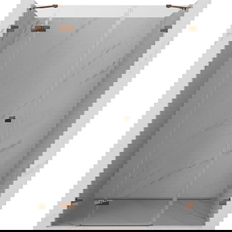 Mexen Lunar sprchové dvere otočné ľavé 125 cm, transparentné, ružové zlato - 834S-125-050-60-00-L