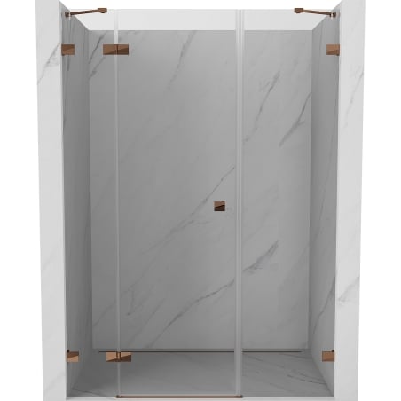 Mexen Lunar sprchové dvere otváracie ľavé 155 cm, priehľadné, ružové zlato - 834S-155-050-60-00-L