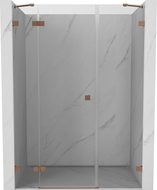 Mexen Lunar sprchové dvere otváracie ľavé 125 cm, priehľadné, brúsená meď - 834S-125-050-65-00-L