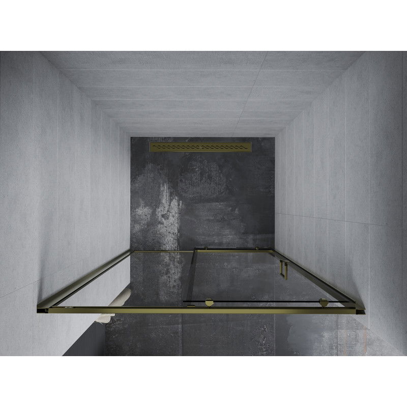 Mexen Apia posuvné sprchové dvere 90 cm, transparentné, zlaté - 845-090-000-50-00