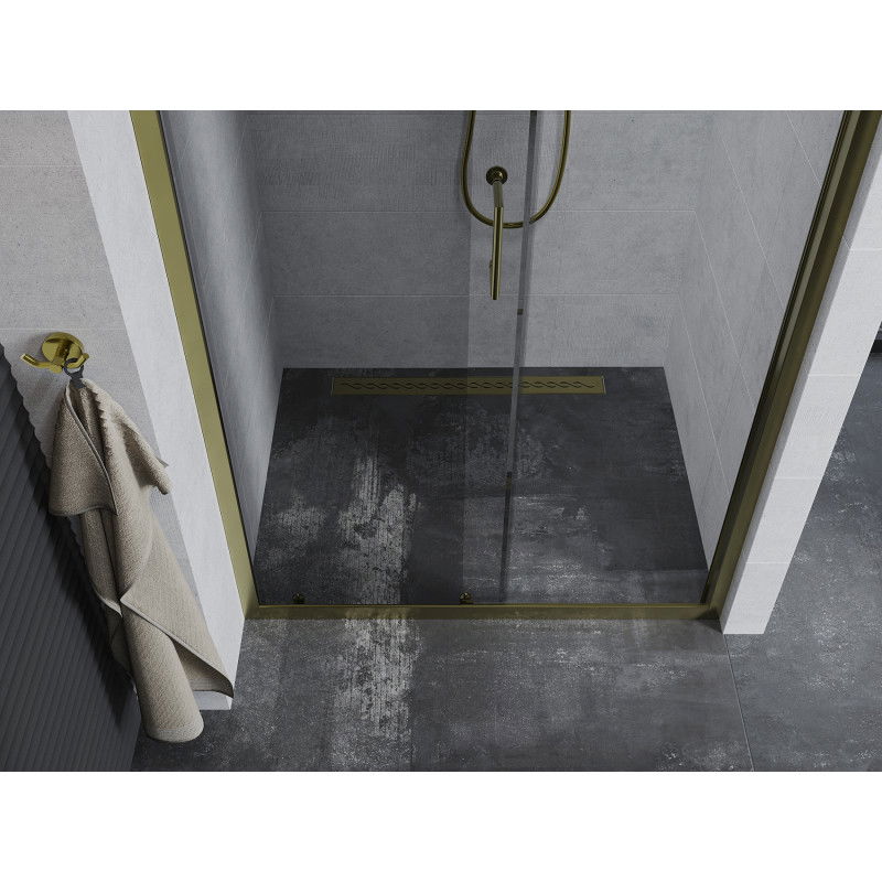 Mexen Apia posuvné sprchové dvere 110 cm, transparentné, zlaté - 845-110-000-50-00