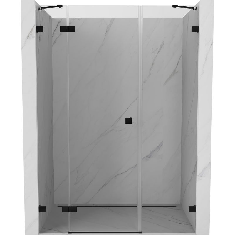 Mexen Lunar sprchové dvere výkyvné ľavé 155 cm, transparentné, čierne - 834S-155-050-70-00-L