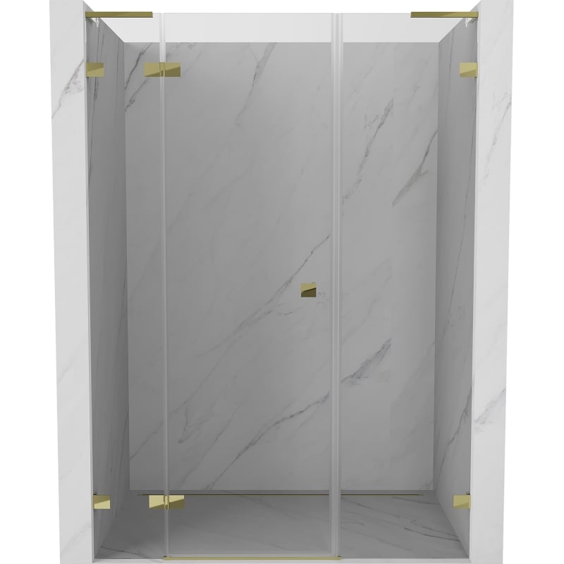 Mexen Lunar L sprchové dvere otočné ľavé 155 cm, transparentné, zlaté - 834SL-155-050-50-00-L