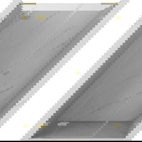 Mexen Lunar L ľavé otváracie sprchové dvere 120 cm, transparentné, zlaté kefované - 834SL-120-050-55-00-L