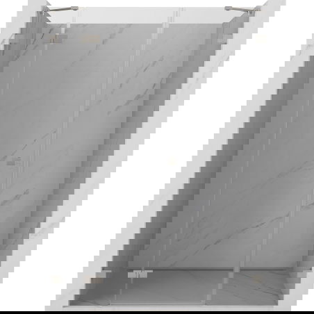 Mexen Lunar sprchové dvere otváracie ľavé 120 cm, transparentné, brúsený nikel - 834S-120-050-97-00-L