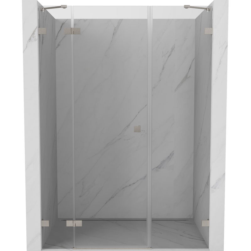 Mexen Lunar sprchové dvere ľavé 135 cm, transparentné, brúsený nikel - 834S-135-050-97-00-L
