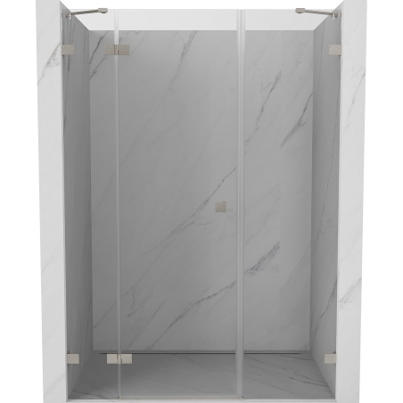 Mexen Lunar ľavé sprchové dvere 135 cm, transparentné, brúsený nikel - 834S-135-050-97-00-L