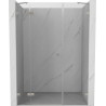 Mexen Lunar ľavé sprchové dvere 135 cm, transparentné, brúsený nikel - 834S-135-050-97-00-L