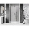 Mexen Lunar ľavé sprchové dvere 135 cm, transparentné, brúsený nikel - 834S-135-050-97-00-L