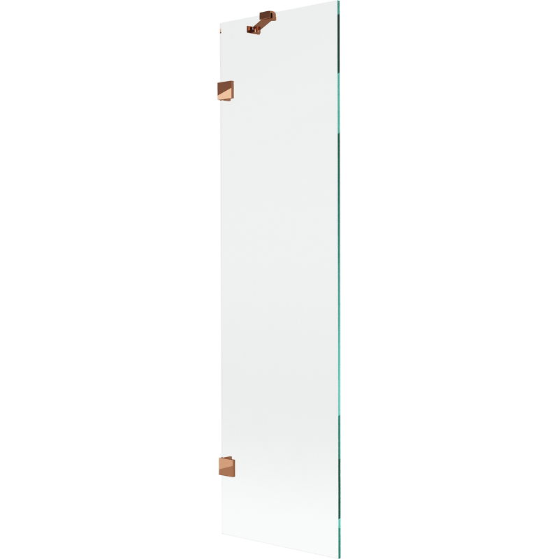 Mexen Lunar, jednokrídlový vaňový paraván 50 x 150 cm, transparentný, ružové zlato - 897-050-000-60-00