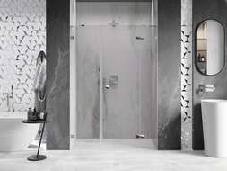 Mexen Lunar sprchové dvere otváracie pravé 130 cm, transparentné, chróm - 834S-130-050-01-00-P