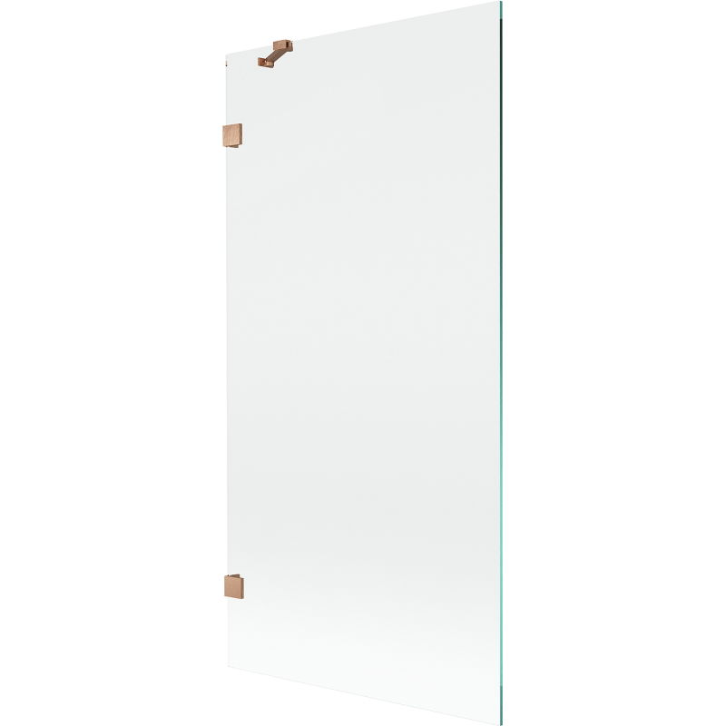 Mexen Lunar sprchová zástenka 1-krídlová 90 x 150 cm, transparentná, brúsená meď - 897-090-000-65-00