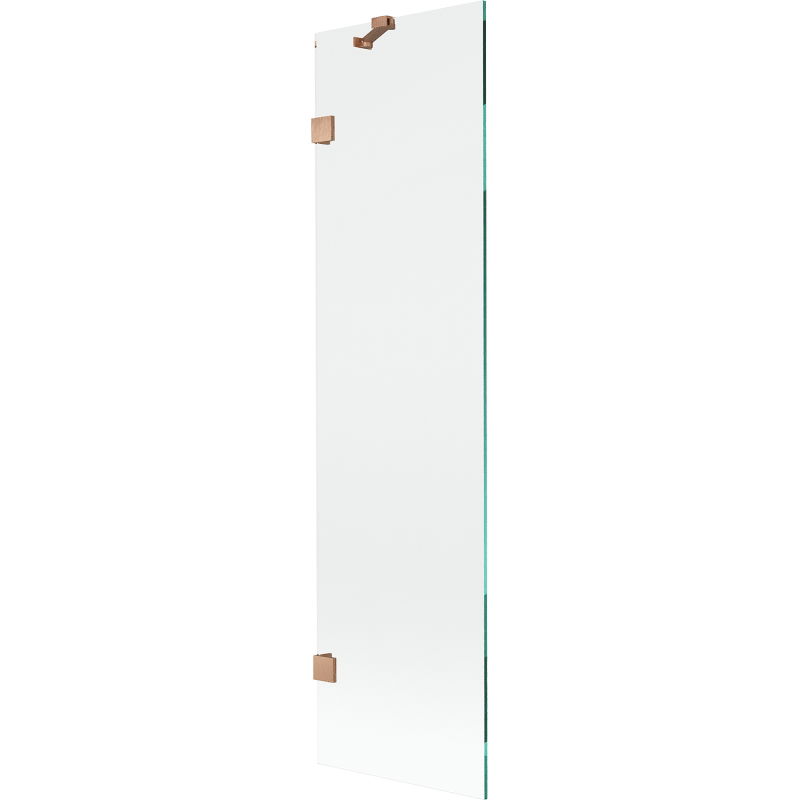 Mexen Lunar vaňová zástena 1-krídlová 50 x 150 cm, transparentná, brúsená meď - 897-050-000-65-00