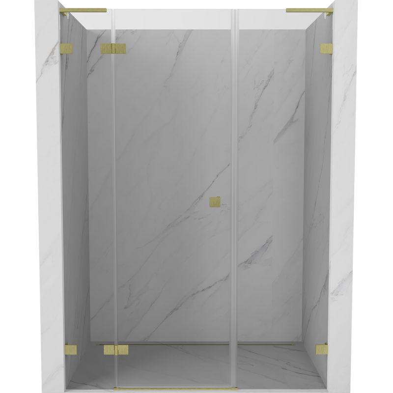 Mexen Lunar L sprchové dvere otočné ľavé 140 cm, priehľadné, zlaté brúsené - 834SL-140-050-55-00-L