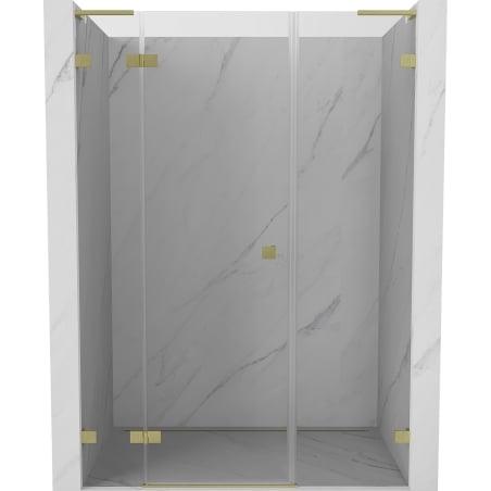 Mexen Lunar L sprchové dvere otváracie ľavé 155 cm, transparentné, zlaté kartáčované - 834SL-155-050-55-00-L