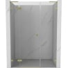 Mexen Lunar L sprchové dvere otváracie ľavé 155 cm, transparentné, zlaté kartáčované - 834SL-155-050-55-00-L