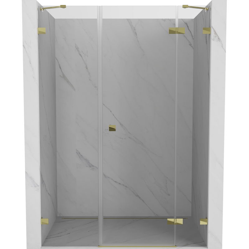 Mexen Lunar sprchové dvere otváracie pravé 140 cm, transparentné, zlaté - 834S-140-050-50-00-P