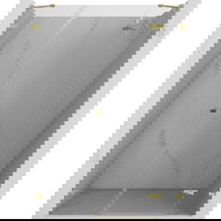 Mexen Lunar sprchové dvere otváracie pravé 140 cm, transparentné, zlaté - 834S-140-050-50-00-P