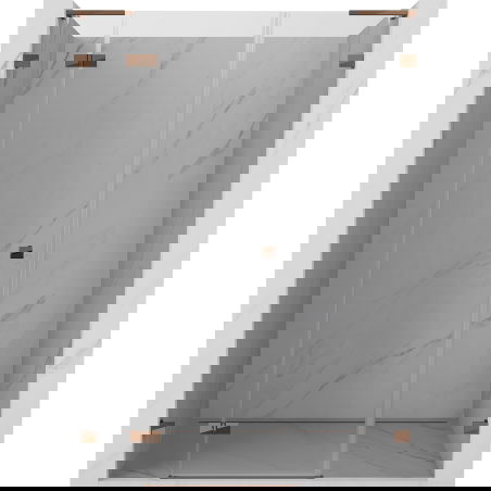 Mexen Lunar L sprchové dvere otváravé ľavé 150 cm, transparentné, ružové zlato - 834SL-150-050-60-00-L