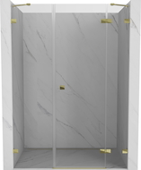 Mexen Lunar sprchové dvere pravé 155 cm, priehľadné, zlaté - 834S-155-050-50-00-P