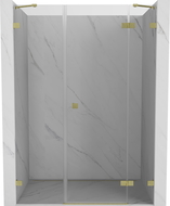 Mexen Lunar pravé otváracie sprchové dvere 140 cm, priehľadné, zlaté kartáčované - 834S-140-050-55-00-P