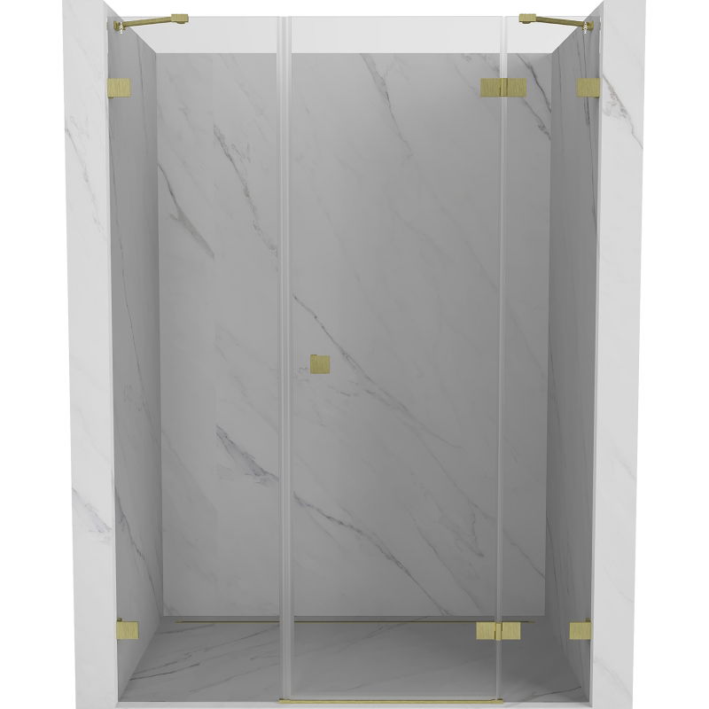 Mexen Lunar sprchové dvere výklopné pravé 155 cm, priehľadné, zlaté brúsené - 834S-155-050-55-00-P