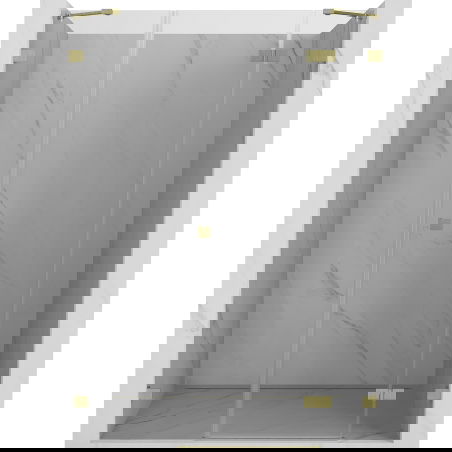 Mexen Lunar sprchové dvere výklopné pravé 155 cm, priehľadné, zlaté brúsené - 834S-155-050-55-00-P