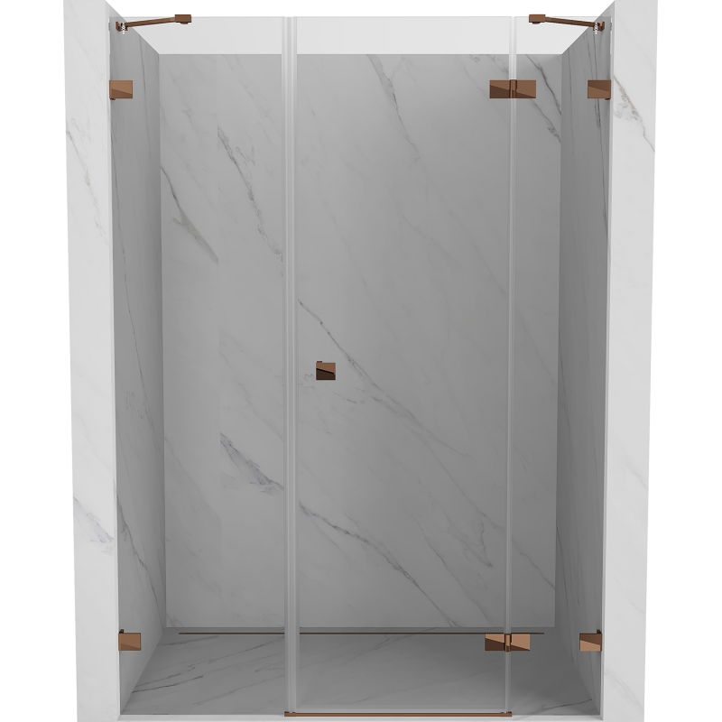 Mexen Lunar sprchové dvere s pravým otváraním 150 cm, transparentné, ružové zlato - 834S-150-050-60-00-P