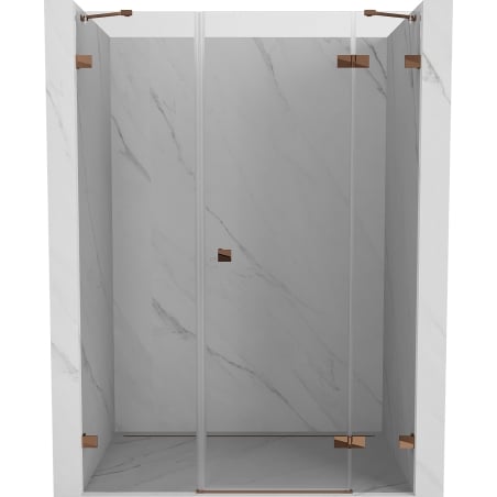 Mexen Lunar sprchové dvere otočné pravé 155 cm, transparentné, ružové zlato - 834S-155-050-60-00-P