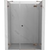 Mexen Lunar sprchové dvere otočné pravé 155 cm, transparentné, ružové zlato - 834S-155-050-60-00-P