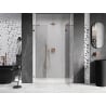Mexen Lunar sprchové dvere otočné pravé 155 cm, transparentné, ružové zlato - 834S-155-050-60-00-P