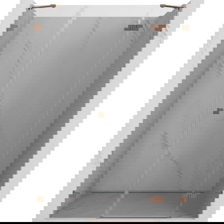 Mexen Lunar sprchové dvere otočné pravé 140 cm, transparentné, brúsená meď - 834S-140-050-65-00-P