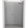 Mexen Lunar sprchové dveře otočné pravé 150 cm, transparentné, brúsená meď - 834S-150-050-65-00-P