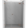Mexen Lunar sprchové dvere otváracie pravé 155 cm, priehľadné, brúsená meď - 834S-155-050-65-00-P