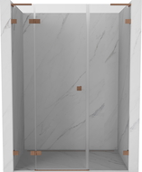 Mexen Lunar L sprchové dvere výkyvné ľavé 155 cm, transparentné, brúsená meď - 834SL-155-050-65-00-L